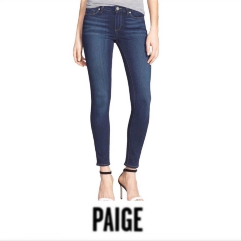Paige Kylie Crop Cropped Ankle Jeans 31 Dark Wash
